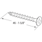 Prime-Line Drywall Screw, #6 x 1-5/8 in, Flat Head Phillips Drive, 100 PK MP10736-100 - alternate 3